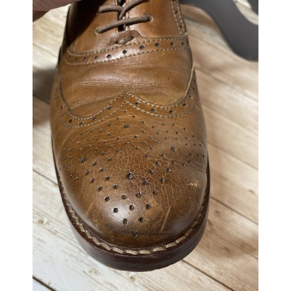 J & M 1850 Shoes Mens 10.5 Brown Leather Wingtip Oxford Laced Brazil main image 14